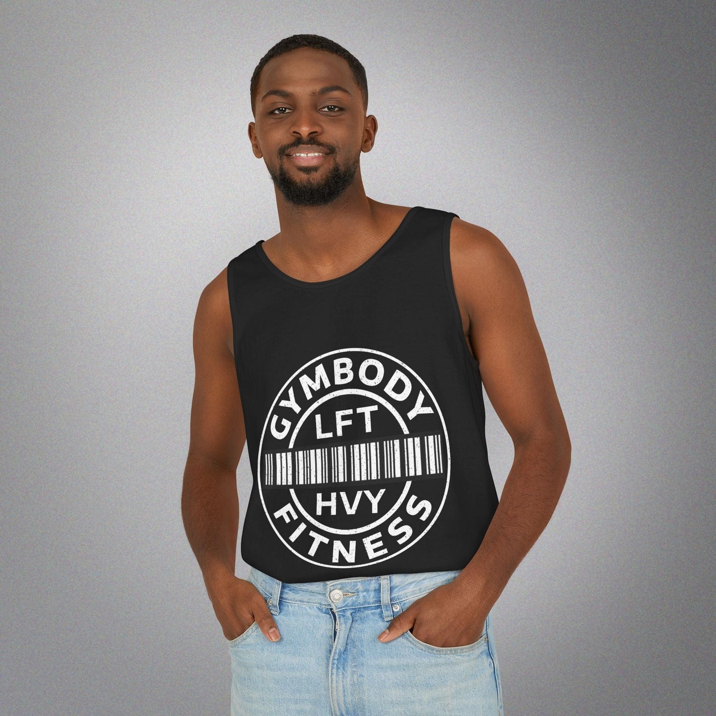 Men's Garment-Dyed Tank Top Black