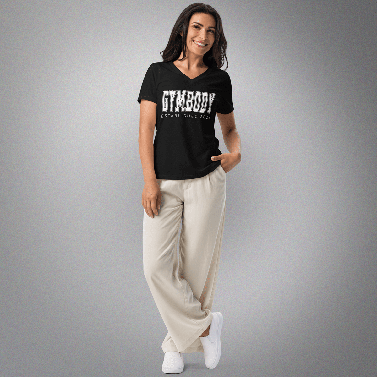 Women’s V-Neck Cotton Black