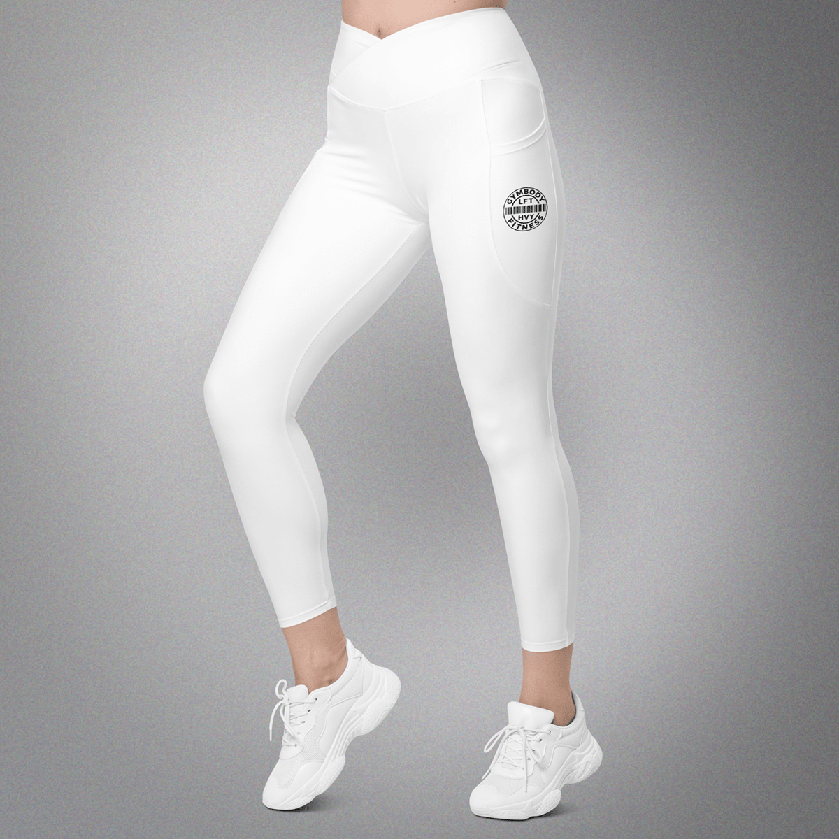 Women's Crossover Leggings w/ Pockets White