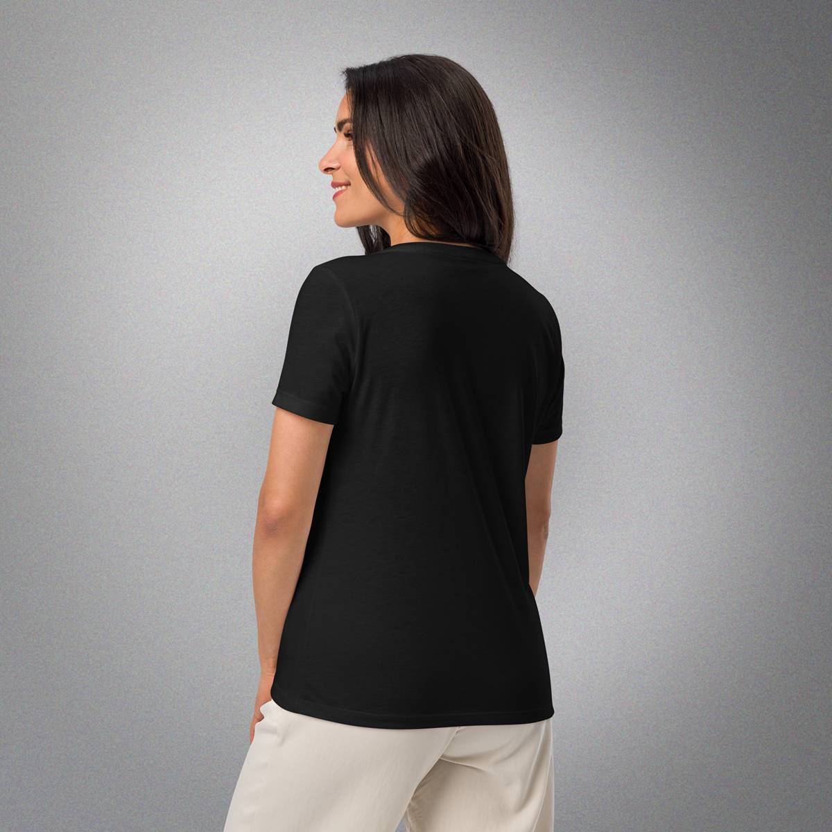 Women’s V-Neck Cotton Black