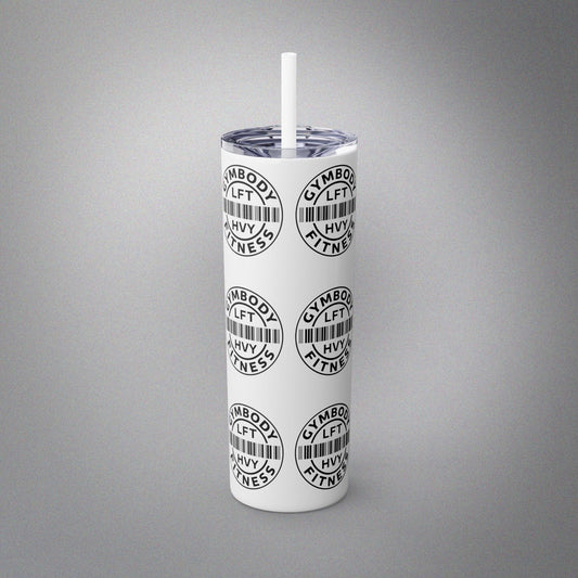 Skinny Tumbler with Straw, 20oz White