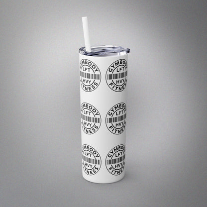 Skinny Tumbler with Straw, 20oz White