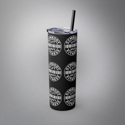 Skinny Tumbler with Straw, 20oz Black