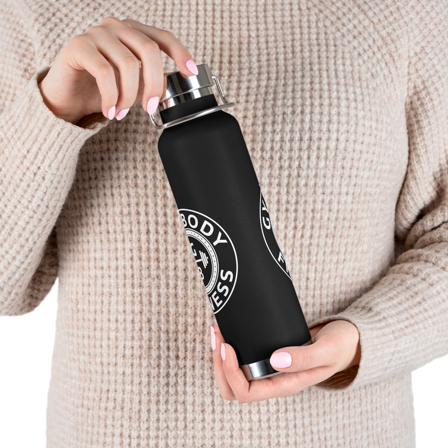 Copper Vacuum Insulated Bottle, 22oz Black