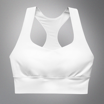 Longline Sports Bra White