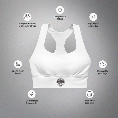 Longline Sports Bra White