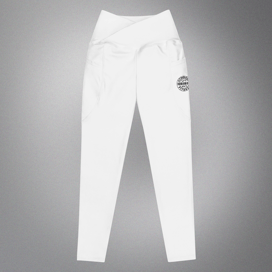 Women's Crossover Leggings w/ Pockets White