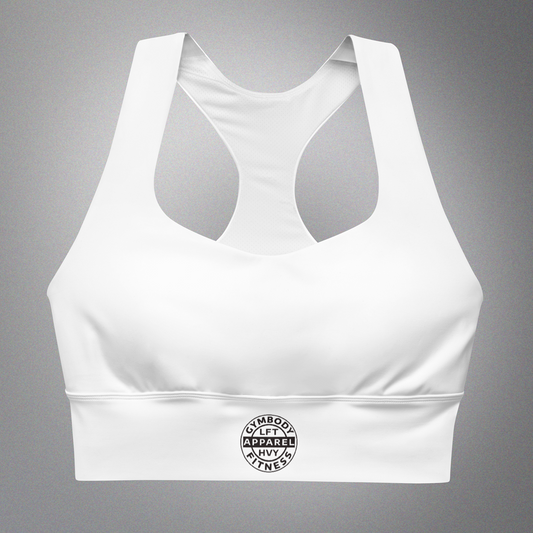 Longline Sports Bra White