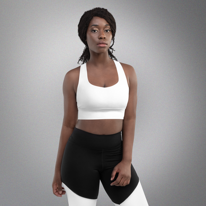 Longline Sports Bra White